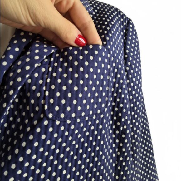 NWT Gap The Academy Blazer 12 Navy Blue Polka Dot Preppy - Picture 5 of 14